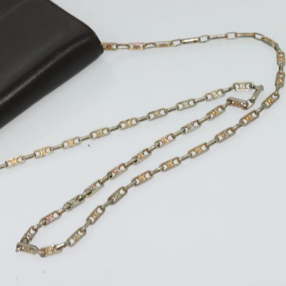 CELINE Chain Shoulder Bag Leather Brown Gold - Picture 7 of 12